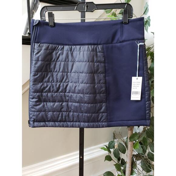 Renwick Puffer Skirt Womens Medium Navy Blue Stretch Winter Side Zipper - Picture 10 of 11